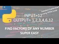 Python Program to find Factors of any number Using While Loop Explained Short Code