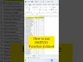 How to use switch function in Excel