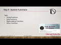 Day 9 SQL System Functions String Math Date Functions