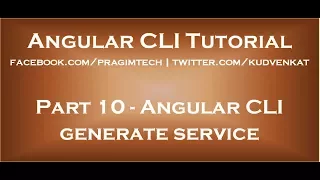 Angular cli generate service