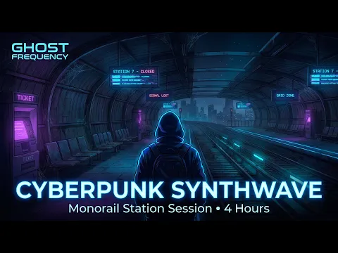 Abandoned Monorail Station | Cyberpunk Synthwave | Night Session 4 Hours | Ghost Frequency