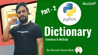Python Dictionary Methods in Dictionary Dictionary Methods and Functions in Python in Telugu
