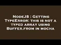 NodeJS Getting TypeError this is not a typed array using Buffer from in mocha