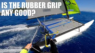 Installing and testing the new grip Hobie 16 catamaran