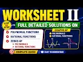 Worksheet II Full Detailed Solutions on Polynomials Rational Functions and their graphs