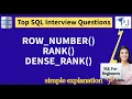 ROW - NUMBER RANK DENSE