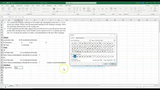 Queuing Theory on Excel k model