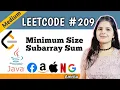Minimum Size Subarray Sum Leetcode 209 Medium Level Top 150 interview question series