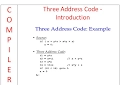 Three Address Code for Intermediate Code