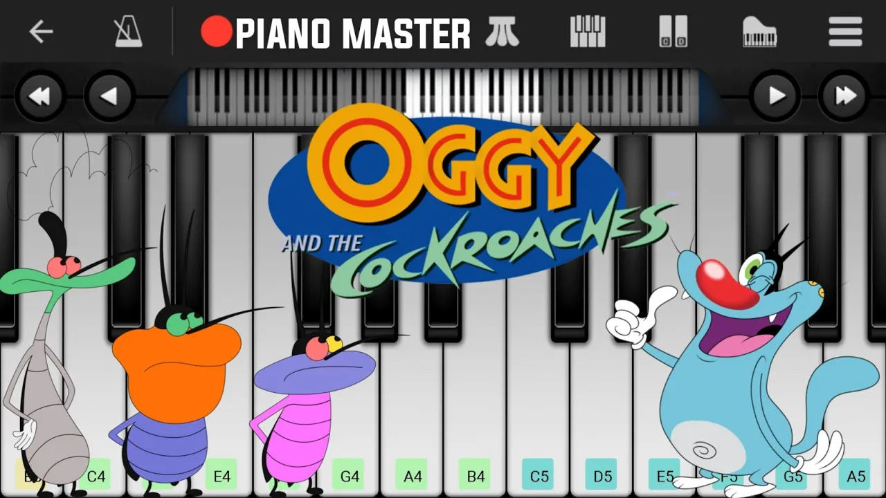 Oggy And The Cockroaches Title Theme Song Piano Tutorial