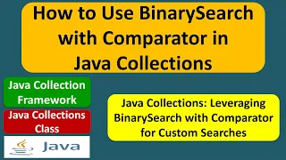 How to Use BinarySearch with Comparator in Java Collections Java Collection Framework