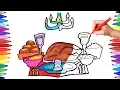 How to Draw Set Table with Turkey for Thanksgiving Food Coloring Pages Painting for Kids