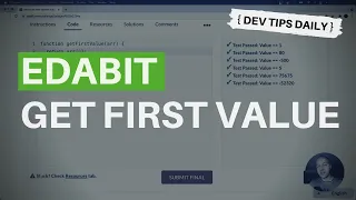 DevTips Daily Edabit JavaScript coding challenge - Get first item in an array