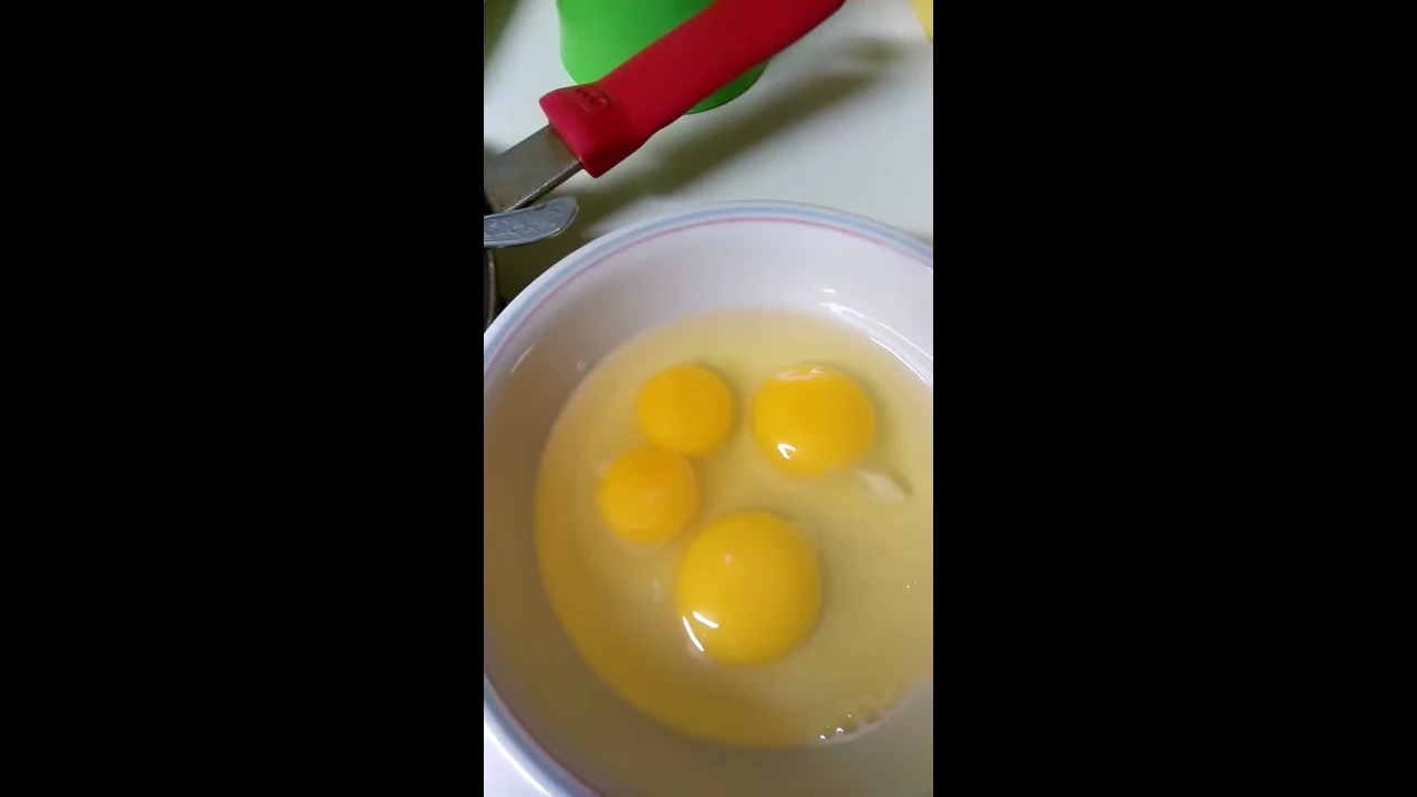 Three eggs four yokes..