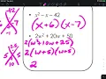 Unit 7-10 Factoring Polynomials Chart