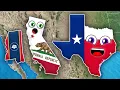 50 States of America US States Size Comparison - Smallest to Largest States by Land Mass