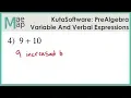 KutaSoftware Pre-Algebra - Variable And Verbal Expressions