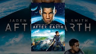 Will Smith and Jaden Smith standing in futuristic uniforms in a dramatic scene from the poster for the After Earth game.