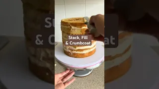 How to Stack Fill Crumbcoat a Cake Step-by-Step Tutorial