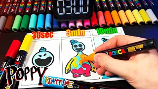 Drawing Doey from Poppy Playtime in 30 Seconds, 3 Minutes & 10 Minutes Challenge!