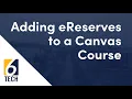 Adding eReserves to a Canvas Course