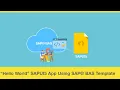 Basic SAPUI5 Application Using SAP BAS Template Development With SAP BAS
