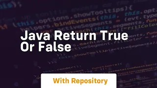 java return true or false