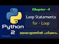 Python For Loop Python Tutorial 4 Python Tutorial in Malayalam