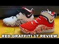 Nike Lebron 17 Graffiti Fire Red Sneaker Review VS OG Colorway On Feet