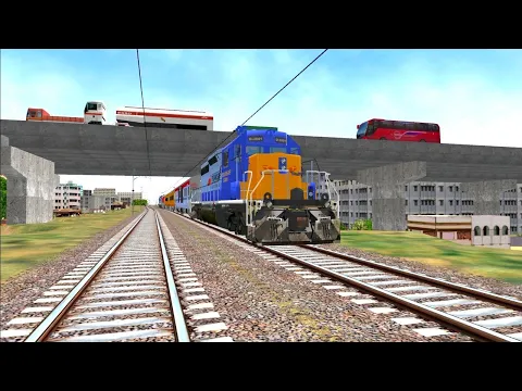 Double engine train speedily run in the city | Copyright free train video only for Vfx