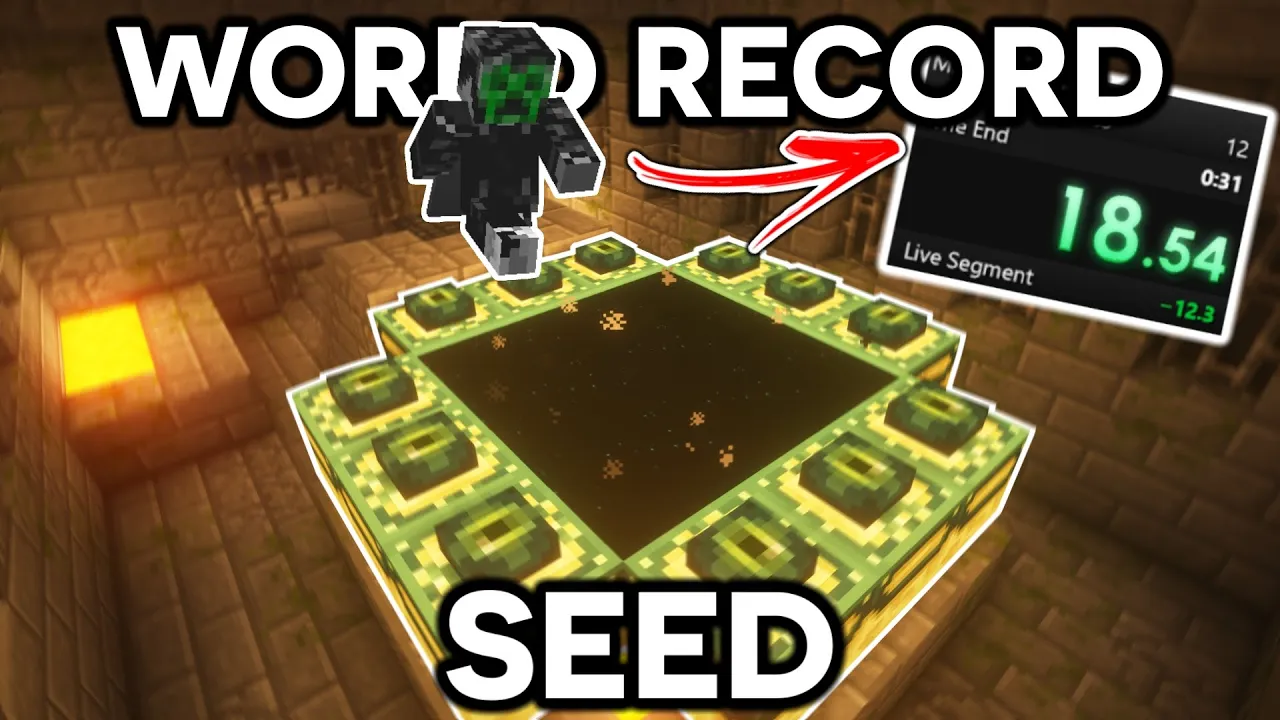 The End in UNDER 20 SECONDS - A WORLD RECORD Minecraft Seed...