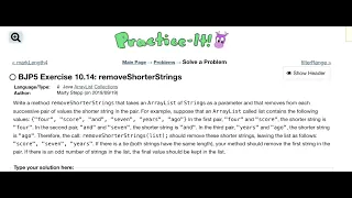 Exercise 10 14 removeShorterStrings Java Tutorial Practice-It