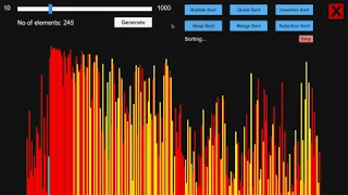 Visualizing sorting algorithms using Unity