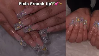 Pixie French tips ????????‍♂️| acrylic tutorial for beginners | French tip tutorial | nail art tutor
