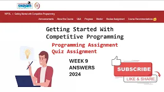 NPTEL Getting Started with Competitive Programming Week 9 Programming Assignment Quiz Solution 2024