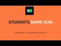 Students Mark Sum C Programming Hacker rank Solution