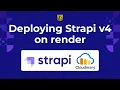 How to Deploy Strapi v4 on Render Free Strapi Deployment PostgreSQL Cloudinary