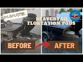 Beavertail Aluminum Boat Floatation Pods Weld-on Before and After