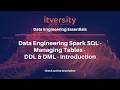 Data Engineering Spark SQL - Managing Tables