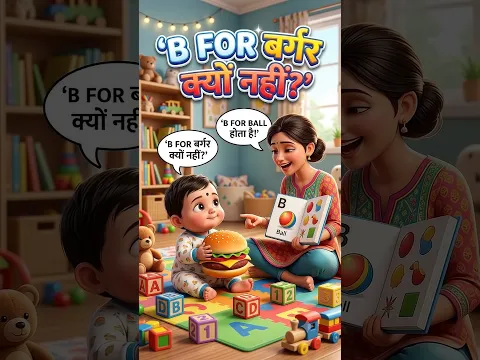 B फॉर बर्गर क्यों नहीं? 🍔📖 🤣 #burgerlove #cutebaby #foodiebaby #funnyreels #toddlerhumor