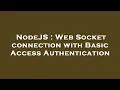 NodeJS Web Socket connection with Basic Access Authentication