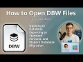 How to Open DBW Files DataBoss Database