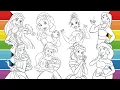 Disney Princess Coloring Pages Tiana Mulan Ariel Aurora Jasmine Belle Rapunzel Snow White