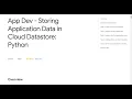 App Dev - Storing Application Data in Cloud Datastore Python Qwiklab