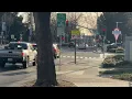 Amtrak Capitol Corridor Train Going by Davis Street Railroad Crossing in San Leandro CA