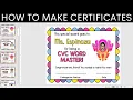Teacher PowerPoint Tutorial How to make your own student certificates for end-of-year awards