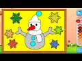 Snowman Coloring for Kids Fun Winter Coloring Activity for Children Learn Colors
