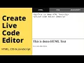 Create Live Code Editor like using HTML CSS JavaScript