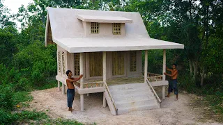 Build Bamboo Cabin to Mud House Using Straw With Mud