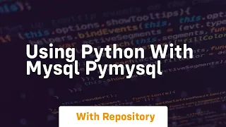 Using python with mysql pymysql